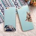 2016 New Cute Cat Dog Hiding Silk Texture Acrylic TPU Case for iPhone 6 6s Plus