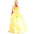 Sexy Fairy Tales Snow White Costume Yellow Beauty And The Beast Fancy Dress Biancaneve Halloween Carnaval