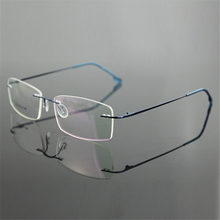 Classic Mens Pure Titanium Rimless Glasses Frames Myopia Optical Frame Ultra-light Titanium Business Frameless Eyeglasses Frame