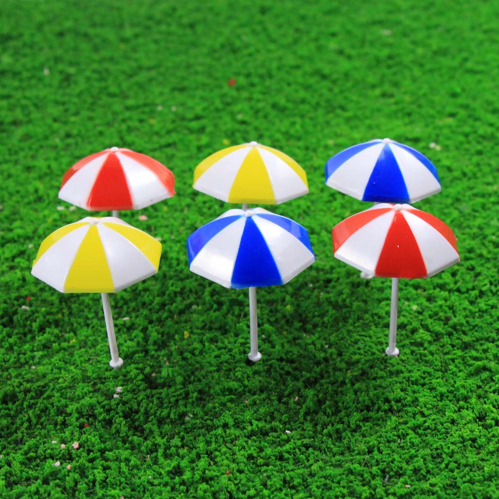 TYS30075 2 Sets Model 1:75 Sun Umbrella Parasols Leisure Chairs Bench OO Scale 