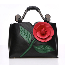 2016 Spring 3D Flower Women Bag Vintage Womens Leather Handbag Female Tote Bag Shoulder Bag High Quality Design Hit Color