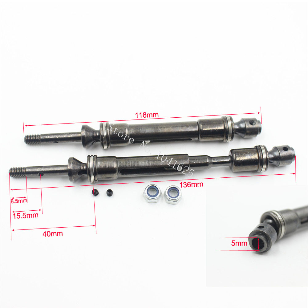 For Traxxas Steel Constant Velocity Shafts Rear Driveshaft Assembly Heavy Duty CVD For 1/10 Slash 4x4 Stampede VXL 6852R 6852X