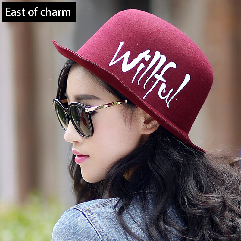 Willful !! Fashion Letter Fedora Hats For Women Eu...