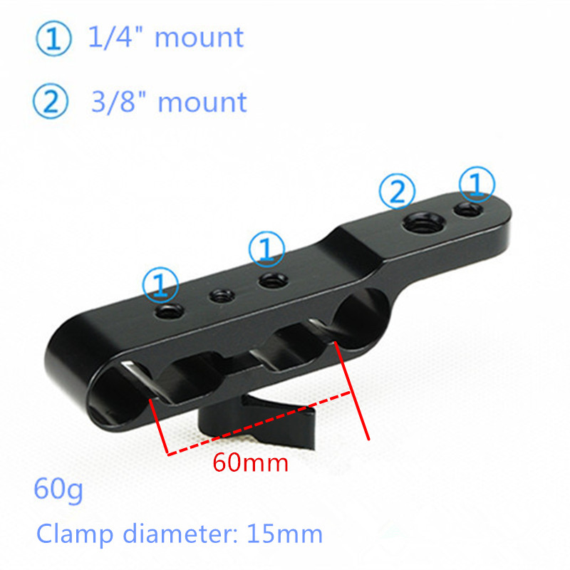 Photography Kit Two Holes 15mm Rod Rig Balance Clamp (2)