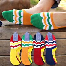 20 pieces=10pairs new  South Korea Peacock trend of men’s silica gel socks antiskid shoes for silica gel doug cotton men’s socks