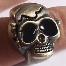 creative Vintage Party Jewelry unisex Finger Ring Watches Skull Punk Gothic Quartz Decoration old silvery bronze 2 Colors 10