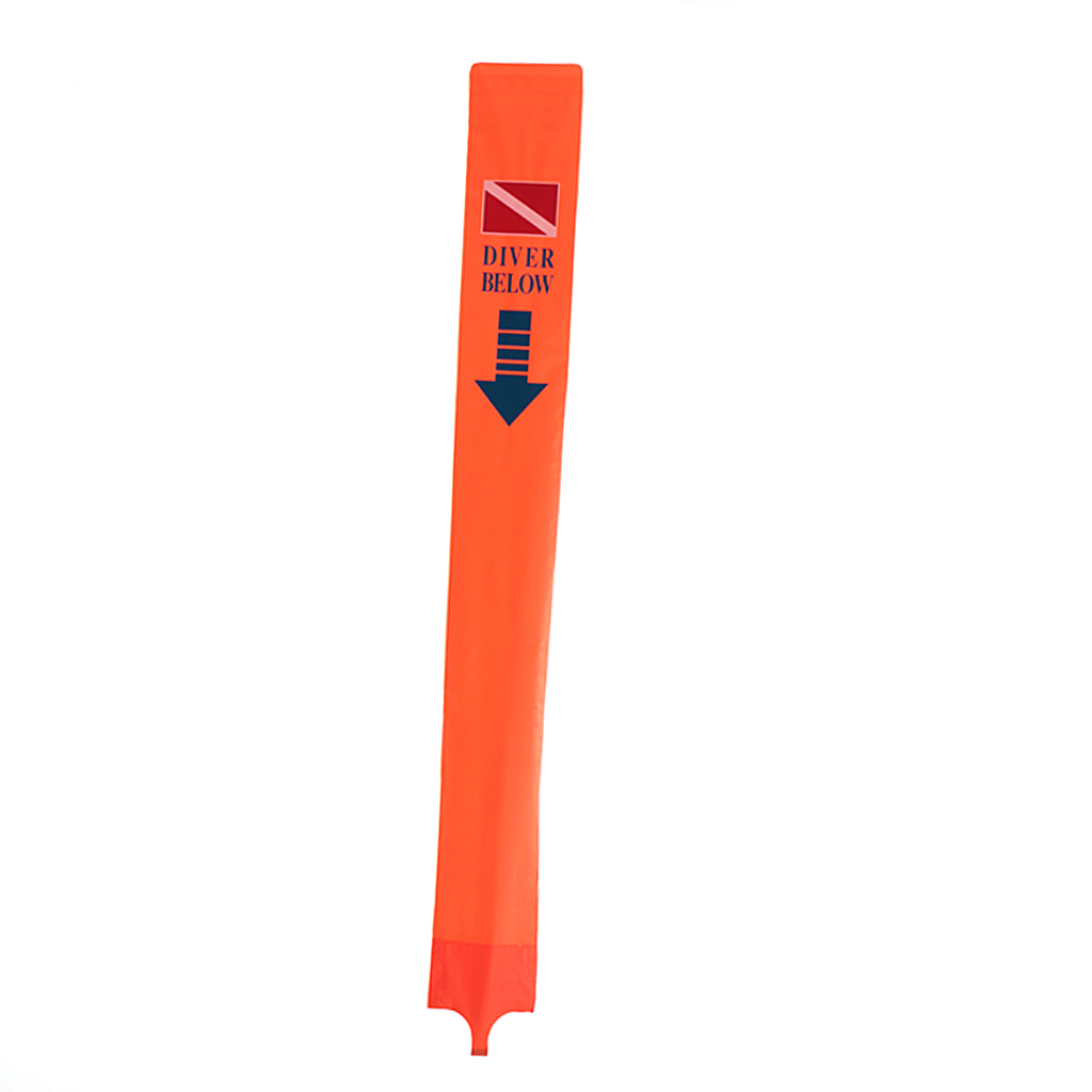 Scuba Diving 55 inch Surface Marker Buoy SMB Sausage Safety w/ Pouch Orange 