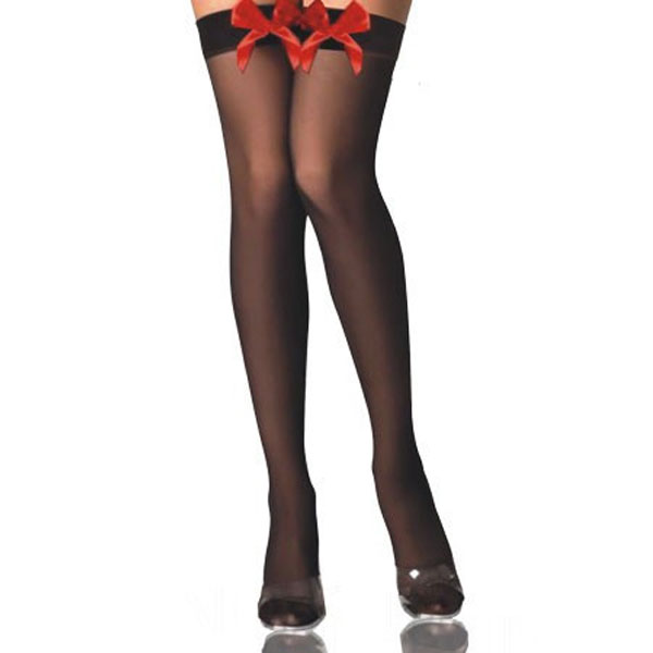 1 Pair Sexy Stockings big Bowknot Thigh High Sheer Over the Knee Socks 2 Colors Select Black /White