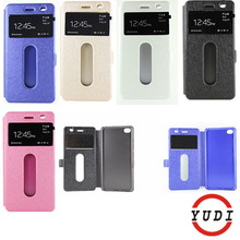 View Window Case PU Leather Flip Case Cover For lenovo s90 Mobile Phone Accessories black white