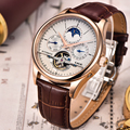 Mens watches top brand LIGE watch Automatic mechanical watch tourbillon leather clock Business wrist watch casual