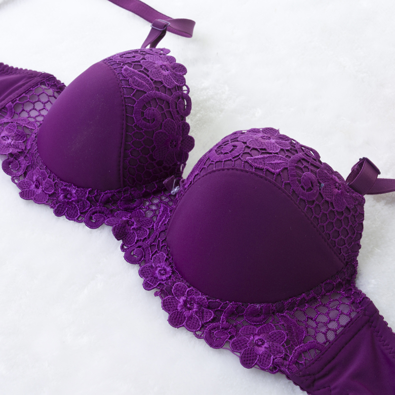 free shipping hearing spring 3 4 cup polyester push up bras lace patchwork sexy underwear bra
