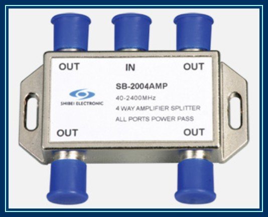 SB 2004AMP all ports single way passing current 10PCS Lot 4 way SAT signal amplifier splitter