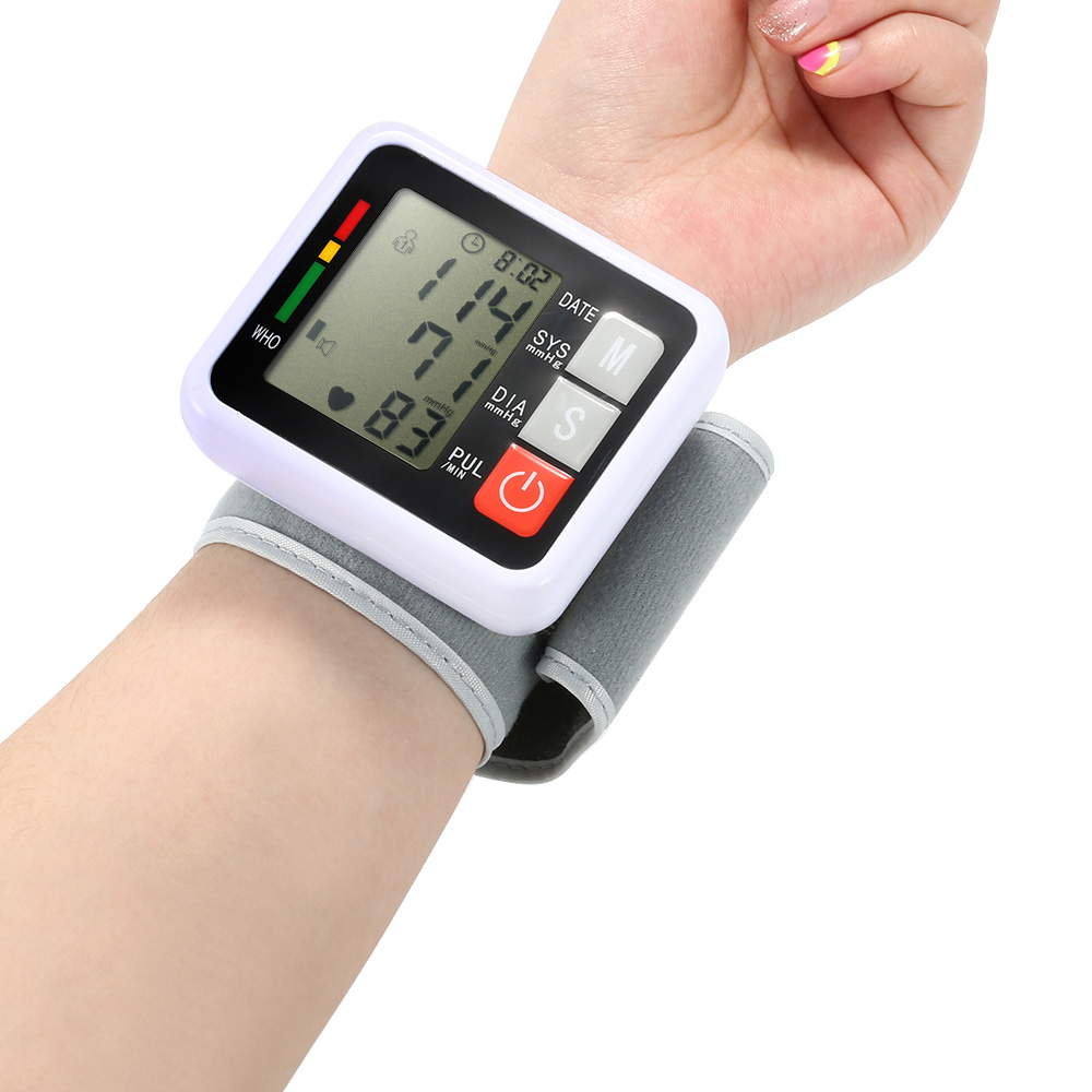 Voice LCD Display Wrist Electronic Blood Pressure Monitor Digital Pulse