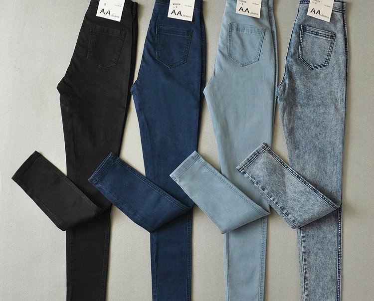 American Sexy Slim Hip High Waist Skinny Jeans Elastic Trousers Female