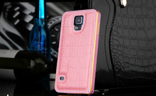2015 Aluminum Crocodile Leather 5 colors Case For Samsung Galaxy S5 i9600 Cell Phone Hard Case