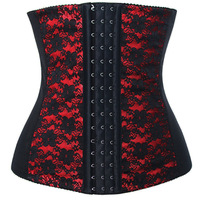 6XL Lace red plus size corsets and bustiers latex waist trainer slimming belt waist cincher corselet preto fajas para adelgazar