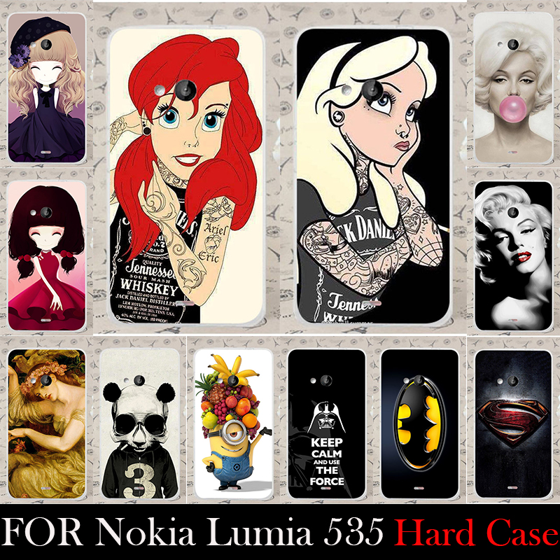 For Microsoft Nokia Lumia 535 Hard Plastic Mobile Phone Cover Case DIY Color Paitn Cellphone Bag