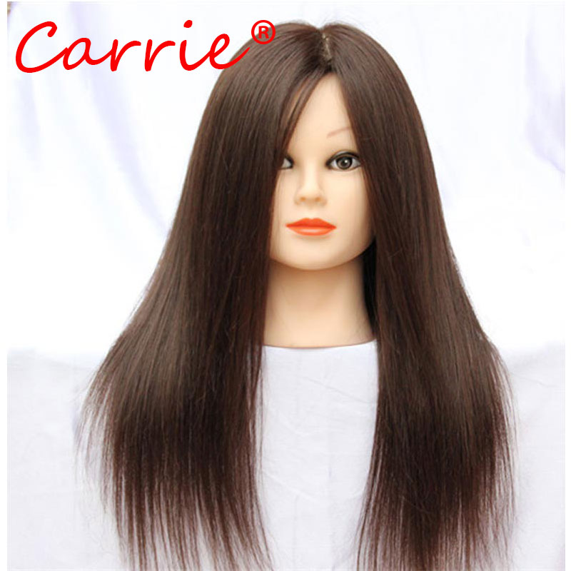 Hot Sale Training Mannequin Head With font b Hair b font 18 Inch Natural Brown Cosmetology