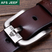 AFS JEEP Men’s leather belt youth outdoor leisure needle buckle leather designer belts men high quality