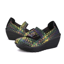 2016 Women casual shoes Fashion Handmade summer shoes for Women Swing Wedges Shoes Height Increasing Breathable #B001