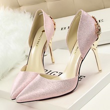 2016 New sexy women pumps Red Bottom High Heels shoes Summer Stiletto Sexy Metal Heel Shoes