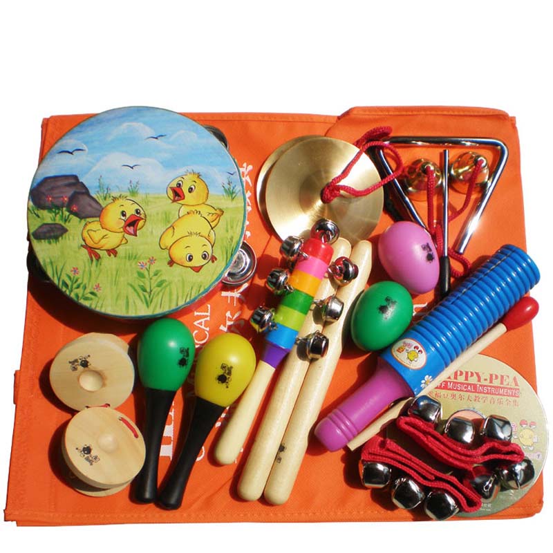 Wooden music box toy musical instrument combination Orff set 11 Piece children, children toy musical instruments