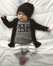 2016 autumn baby boy clothes baby clothing set fashion cotton long-sleeved letter t-shirt+pants newborn baby girl clothing set