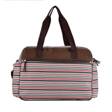 Hot selling print stripe diaper bags shoulder messenger large capacity multifunctional stroller mummy bag maternity nursing