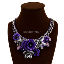 17 Colors CHOKER NECKLACES Fashion Flower Jewelry Chunky Statement 2015 Multicolor Cotton Rope Collares For Women