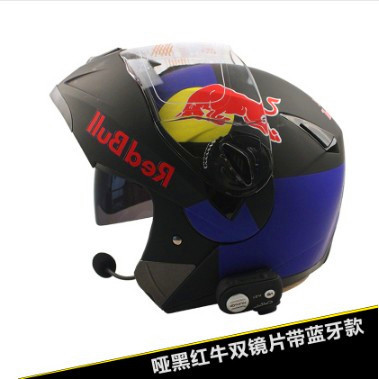 2015 new authentic high-end dual lens motorcycle helmet full helmet exposing face helmet off-road helmet with Bluetooth Gifts