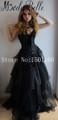 Real Photo Sweetheart Masquerade Dresses Off Shoulder Vestidos De Baile Prom Dresses Ruffles Floor Length Gothic