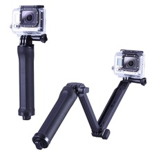 GoPro Accessories Collapsible 3 Way Selfie Monopod Mount Camera Grip Extension Arm Tripod for Gopro Hero 4 2 3 3+ 2 1 SJ4000