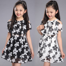 Summer Girl Floral Chiffon Tank Dress Kid Clothing 3-16 Years old
