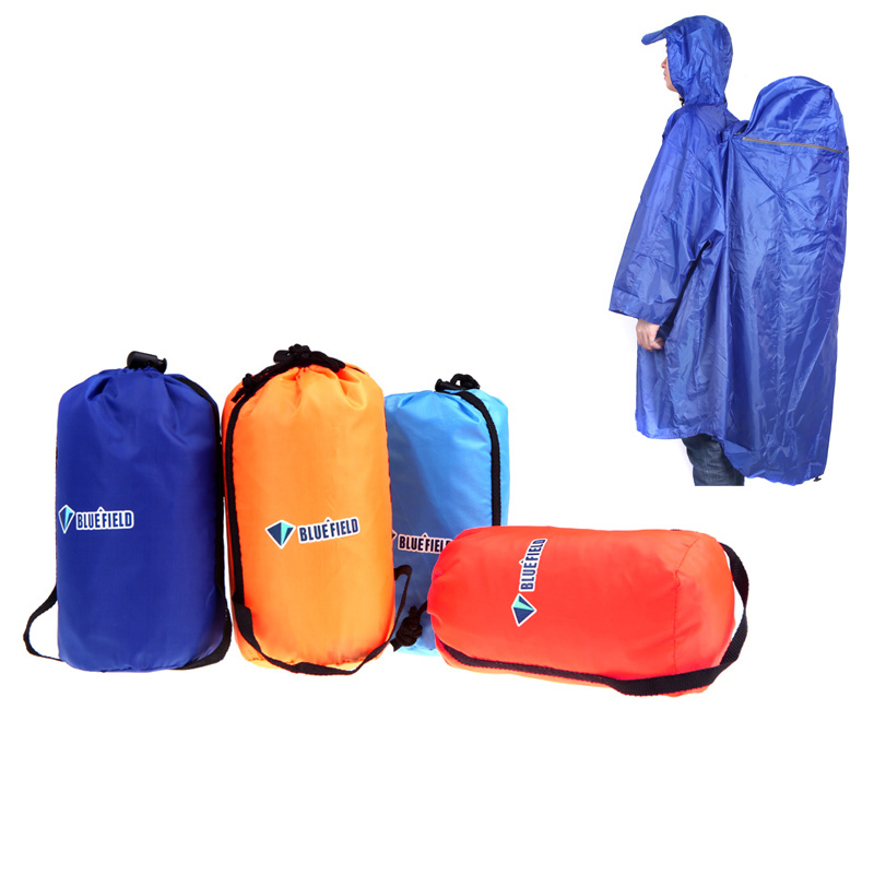4 Colors BlueField Backpack Cover One-piece Raincoat Poncho Rain Cape Outdoor Hiking Camping Unisex