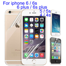 10pcs high clear glossy phone screen protector film For iphone 6 6s / 5 5s / 4 4s guard protective film + Cleaning cloth