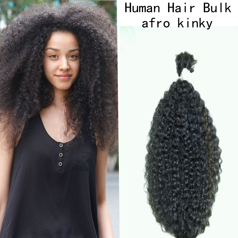 Wholesale Human hair www.bagssaleusa.com afro kinky bulk hair for braiding lot 1pcs Natural Black ...