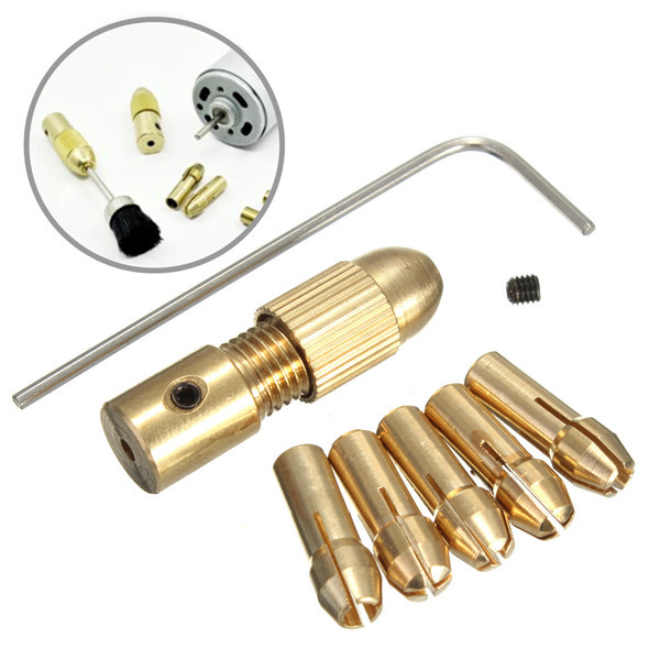 8pcs 0.5-3mm Small Electric Drill Bit Collet Micro Twist Drill Chuck Set with Allen wrench