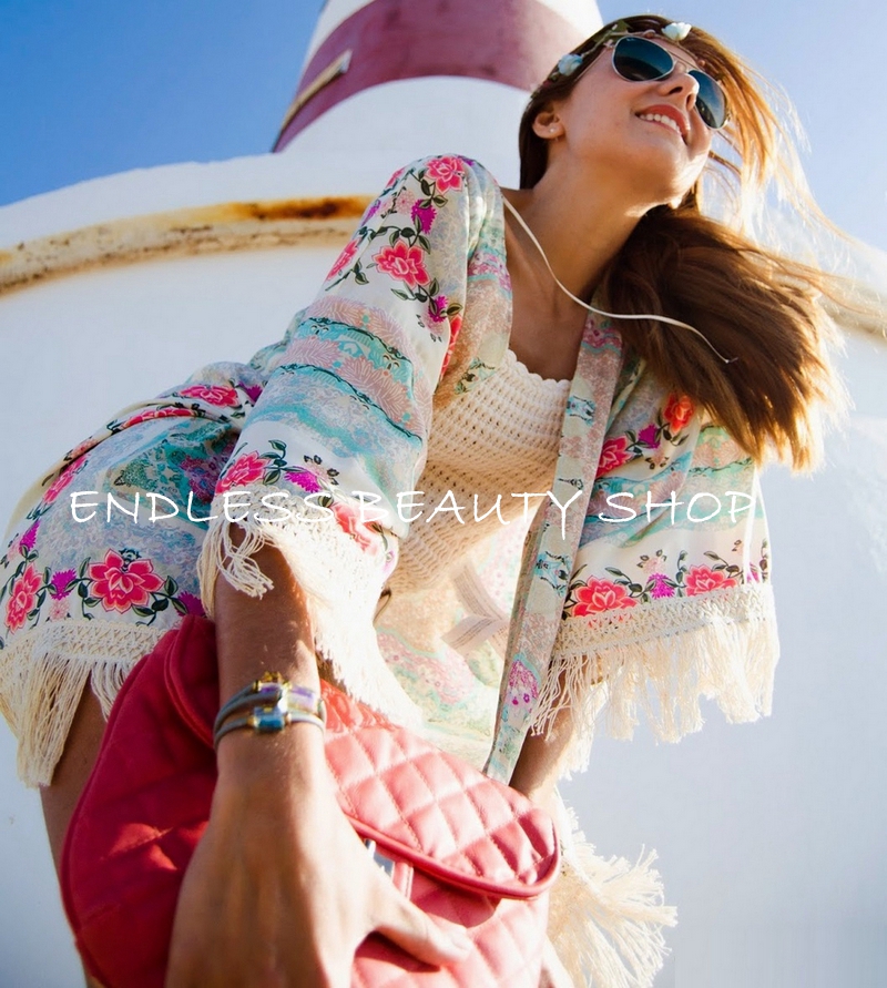 Damen Sehen Durch Spitze Kimono Cardigan Exotische Vintage Boho Hippie H/äkeln Quasten Mini Kleid Bikini Cover Up