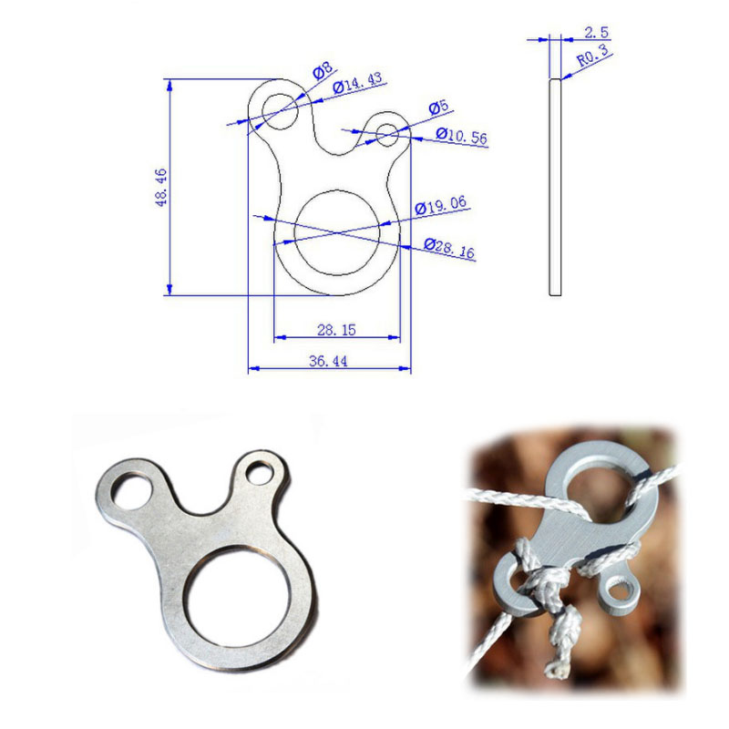 Description Picture 2 of itemTight Tent outdoor Multi tool cord camp hike Quick Fast knot rope buckle pocket Survive fastener travel kit wind bushcraft