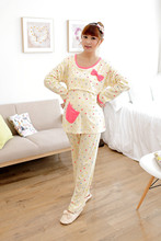 Fashion maternity clothes sleepwear cotton maternity pajamas set cartoon animals pregnant women pijamas night clothes