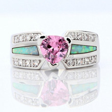 2014 Fashion Jewelry pink sapphire/opal lady’s 10KT White Gold Filled Ring size6/7/8/9/10 s005 free