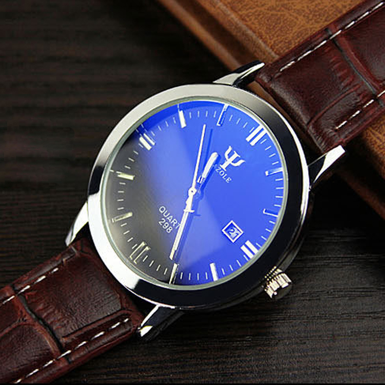 2015 Hot Casual Fashion Men Watches Top Brand Luxury Wristwatches Men Military Leather Sports Watch Auto