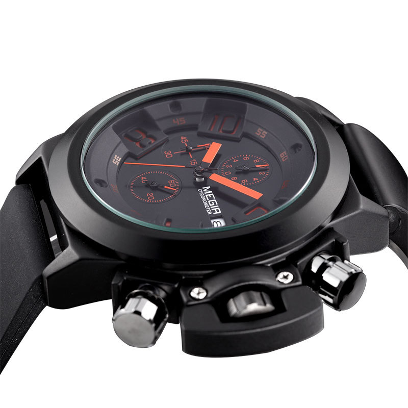 Megir Brand Men s Popular Watches Date Chronograph Sport Watch Men Guaranteed Military Watch Silicone Wristwatch