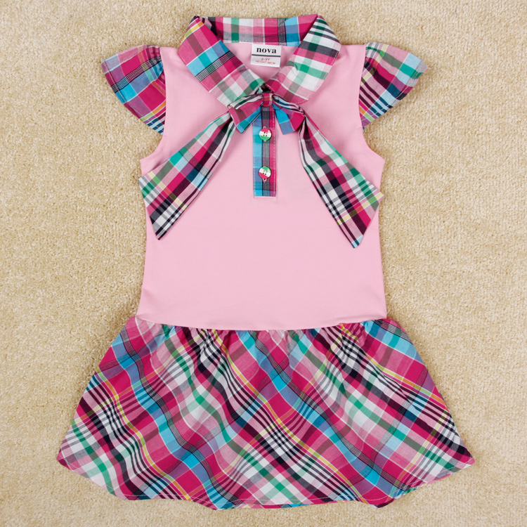 children girls lovely dresses nova brand kids clothes casual plaid princess dresses for baby girls H5023