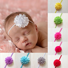 Retail 1pcs Hair accessory Newborn Baby Girls Mini Chiffon Satin Flowers Carnation Flower Kids headbands hair band 16colors