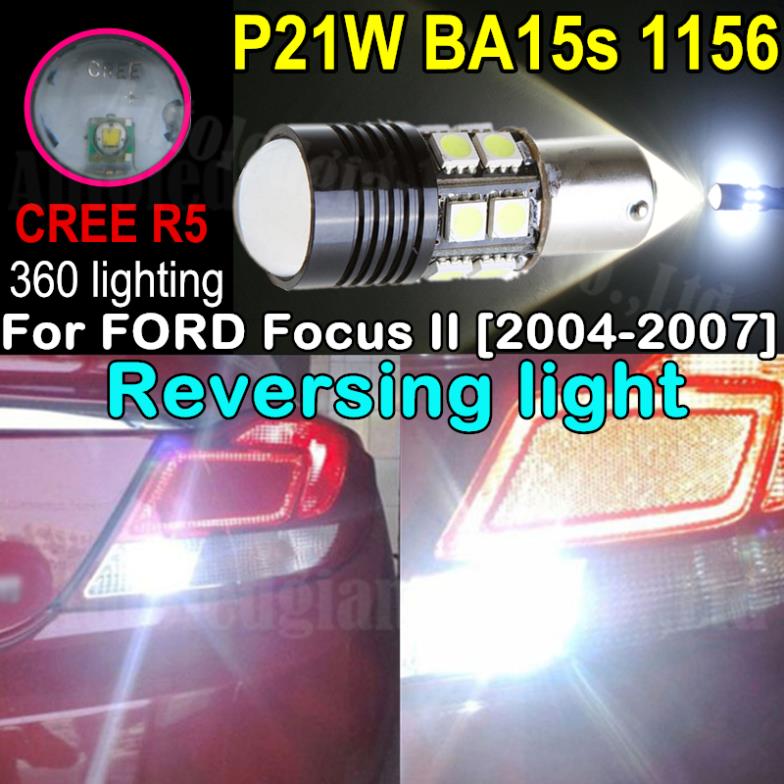 2 шт. белый P21W BA15s 1156 из светодиодов высокой мощности кри R5 SMD из светодиодов резервное копирование обратный свет для форд фокус 2 2004 2005 2006 2007