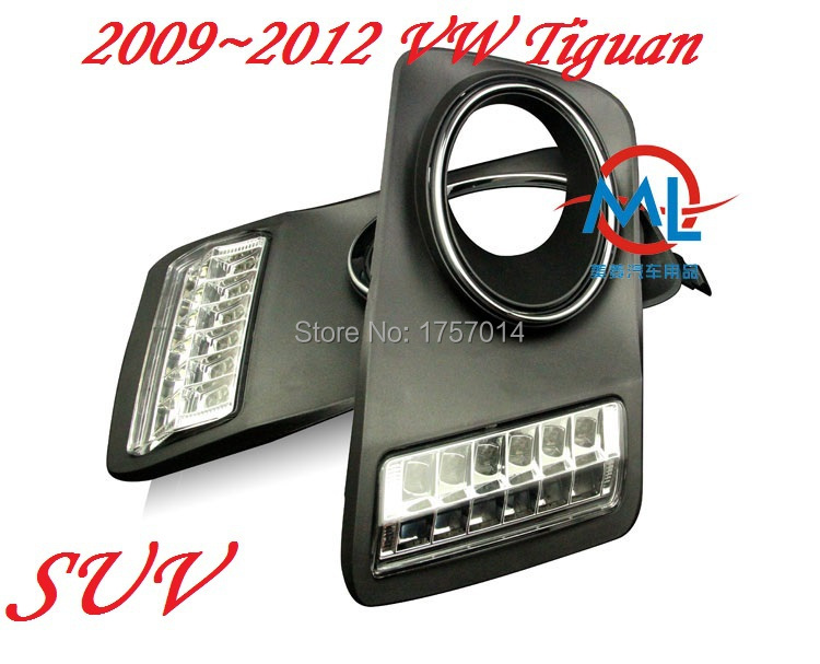2009~2012 volkswagen Tiguan LED daytime running light  2pcs/set+wire of harness10W 12V,6500K;Free ship,POLO,lavida,Touareg