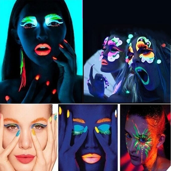 2017 20 ml UV Glow Néon Visage Peinture Pour Le Corps Fluorescent Lumineux Fluo Irradient luminescent Parti Festival Décoration Partie Maquillage