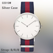 Elegante clásico atemporal DW mujeres hombres Daniel Wellington Nylon correa relojes