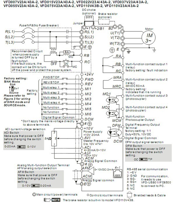VFD055V43A-2 Wiring